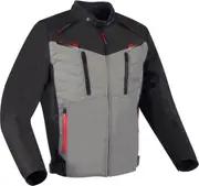 Bering Otago waterproof Motorcycle Textile Jacket, black-grey, Size M for Men Black Grey