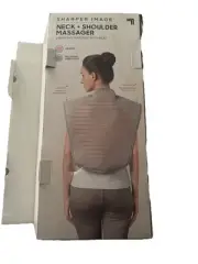 Sharper Image, Neck And Shoulder Pain Relief:Heated Massager - Gray New In Box