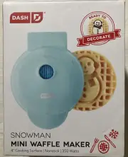 Dash Snowman Waffle Maker 2022 Limited Edition New Mini Holiday Wafflemaker
