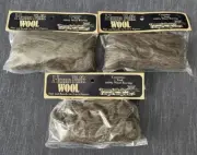 Donna Gallagher HOME FOLK WOOL 3 Packages 1 yard each 100% Wool Natural Troll
