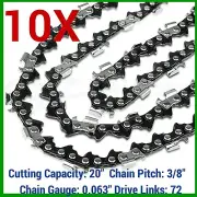 10X CHAINSAW CHAIN SEMI CHISEL 3/8 063 72DL FOR STIHL 20" BAR 066 MS660 034 038