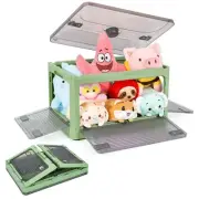 5 Door Stackable Foldable Storage Box w/ Removable Wheels, Size Medium 30L,Green