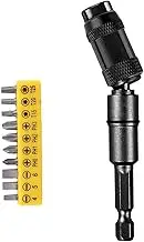 Magnetic Pivot Drill Bit Holder - 1/4" Hex Quick Release Swivel Magnetic Screw Drill Tip Bits Drill Extension Attachment with 20°Pivot Mode
