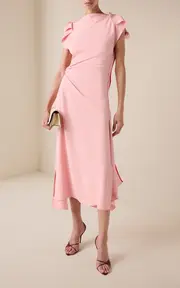 [Victoria Beckham] Draped Stretch-Satin Midi Dress