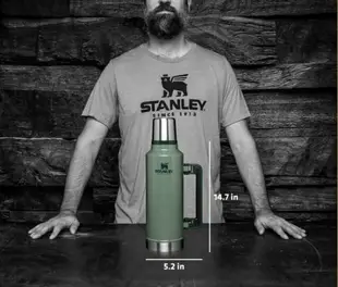 ├登山樂┤ 美國 Stanley 經典真空保溫瓶1.9L-錘紋綠 # 1007934-022
