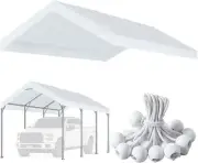 10'x20' Upgraded Carport Replacement Top Canopy Cover for Car Garage White