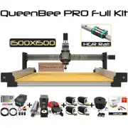 1500x1500 Silver QueenBee PRO CNC 4 Axis Wood Router Engraver Machine Full Kit