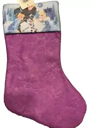 DISNEY Olaf’s Frozen Adventure Purple Snowflake Christmas Stocking NWT