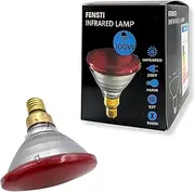 Fensti Infrared Heat Lamp E27 PAR38 for Therapy & Chicken Coops, Adjustable 150 W Red Light for Pain Relief, Muscle Regeneration and Animal Heat - Robust Ceramic Holder & Heat Resistant Design