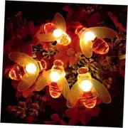 Solar Bee String Lights, 39Ft 100 Led Bee Shape Fairy String solar 100leds