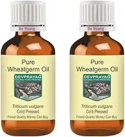 Devprayag Pure Wheatgerm Oil (Triticum vulgare) Natural Therapeutic Grade Cold Pressed (Pack of two) 100ml X 2 (6.76 oz)