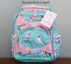 NEW Pottery Barn Kids Mackenzie AQUA FRENCHIES Small Backpack *dog puppy