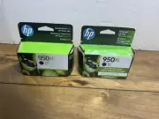 Genuine HP 950XL Black Cartridges Exp. 02/2023 & 04/2024 NEW