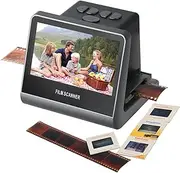 22MP Film & Slide Scanner with 5" LCD Display, Converts Color & B&W Negatives & 35mm Slides, 126, 110 Film to High JPEG Digital Photos