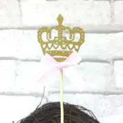 Cupcake Cake Topper Crown Gold