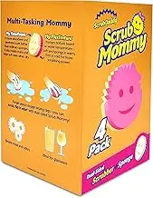 Scrub Daddy Dual Sided Sponge and Scrubber - Scrub Mommy - Scratch Free Sponge for Dishes and Home, Soft in Warm Water, Firm in Cold, Odor Resistant 4 Count