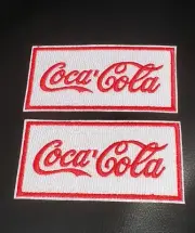 Lot 2 Coca-Cola Patch 3" 3/4 Patch Embroidery badge red and white Soda Coca Cola