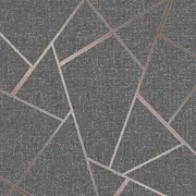 Quartz Fractal Wallpaper Fine Decor Charcoal/Copper