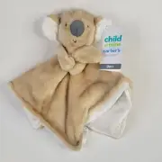 2021 Carters Child Mine Tan Koala Bear Plush Baby Lovey Security Blanket Satin