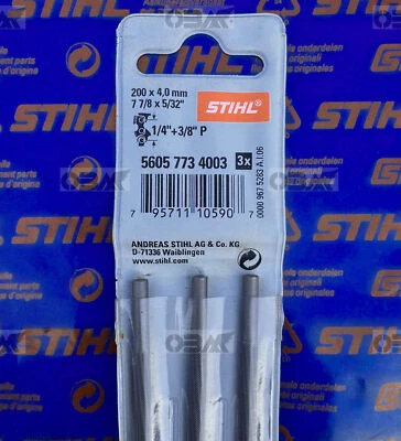3 PAK STIHL Genuine 5/32 or 4mm Chainsaw Files (3PAK) # 5605 773 4003