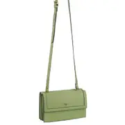 Pierre Cardin Ladies Leather Flap Over Cross Body Bag - Jade