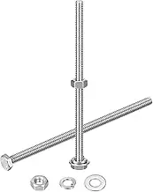 uxcell 10 Set Hex Head Nuts and Bolts Assortment Kit, 304 Stainless Steel 1/4-20 x 5 Hex Head Bolts with 1/4" Nuts and Washers for Construction, Machinery Manufacturing