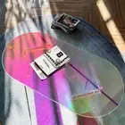 Iridescent Acrylic End Table Colorful Oval Coffee Table Living Room Snack Table