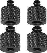 Mozeat Lens 4 PCS Mic Stand Adapters 1/4 to 3/8 Adapter and 3/8 to 1/4 Adapter Set, Microphone Adapters 3/8to1/4 Tripod Adapter Camera Tripod Adapter for Stand Microphone Stands (Black)