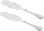STOBAZA 2pcs Sugar Cube Dripper Silverware Set Fine Mesh Skimmer Spoon for Cocktail Filtering