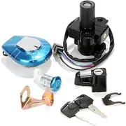 Motorcycle Ignition Switch Gas Cap Fuel Tank Cover Helmet Seat Lock Key Set Fit for Honda CB250 JADE250 CBX750 1984-2001 Jade 250