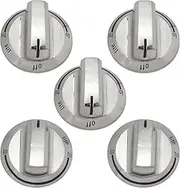 5-Pack A03546301/02/03 5304525746 5304504839 Gas Cooktop Knobs for Frigidaire Stove, for Frigidaire Burner Knob FFGC3026SSB FFGC3026SSC FFGC3026SSE FFGC3626SSE