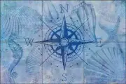 Compass Tile Backsplash Haase Nautical Ceramic Mural Art POV-AH001