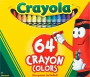 Crayola Crayon Box with Sharpener 64 Colours Gift Colouring Drawing Non Toxic