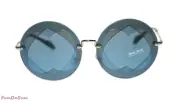 MIU MIU WOMEN'S SUNGLASSES MU01SS VA06P2 AZURE HAZELNUT / BLUE LENS 62mm
