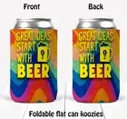 Great Ideas Start with Beer Stubby Holder Can Bottle Cooler Neoprene Flat