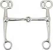 PerGar Horse Snaffle Bit, Stainless Steel Snaffle Bit, 125mm Horse Mouth Snaffle, Jointed Mouth Bit Equipment with Turn Cheek, Horse Bit Buckle for Horse Farm Outdoor Training