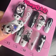 Original Hand-Painted Ghost Nail Art - Super Cute Sweet and Cool Press-On Nails