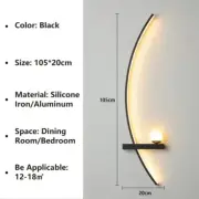 Nordic LED Wall Lamp Stripes Wall Sconce for Bedroom Bedside Living Room Study S