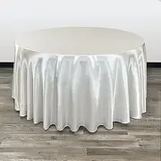 YOUR CHAIR COVERS - 120 inch Round Satin Tablecloth Ivory, Round Table Linens for 5 ft Banquet Tables