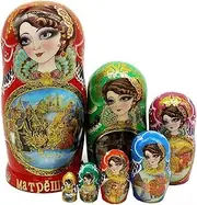 Russian Dolls Nesting Dolls 7Pcs Nesting Doll Home Decor Painted Story Matryoshka Wooden Stacking Doll for Birthday Christmas Stacking Dolls Matryoshka Dolls