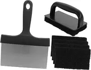 HAKIDZEL 1 Set BBQ Cleaning Brush Set with Grill Scraper and Sponges for Efficient Household Cleaning for Stubborn Stains Barbecue Racks and Grates Durable Design with Hanging Storage