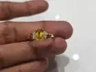 14k Yellow Gold Natural yellow Sapphire and Diamonds Solitaire Wedding Ring