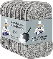 MR.SIGA Dual-Sided Scrub Sponges, Dishwashing Sponges for Kitchen, 6 Pack