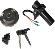 Ignition Key Switches for YBR125 YBR 125 YBR150 YS150 2 Wire Line Ignition Motorcycle Ignition Switch Fuel Gas Cap Seat Lock Key Kit Ignition Barrel Key Switch