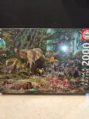 Educa Puzzle 2000 Piece Jungle Scene NEW Jigsaw Puzzle Zoo Animals Rain Forest