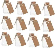 Zerodeko Set of 12 25ml Mini Glass Bottles with Cork Stopper DIY Wishing Jars Elegant Glass Vials for Parties and Decorations