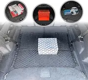 Trunk Floor Style Automotive Elastic Mesh Cargo Net for Audi Q7 Accessories 2017-2022 - Premium Trunk Organizers and Storage - Luggage Net for SUV - Best Car Organizer for Audi Q7