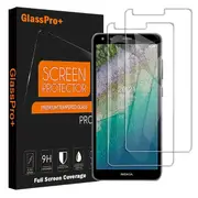 [2 PACK] Nokia C01 Plus Screen Protector Tempered Glass Film Guard (Clear) - Case Friendly