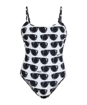 Moschino Sunglasses Printed One-Piece Swimsuit 1 Black