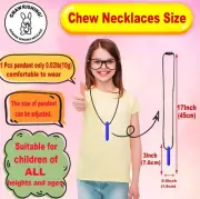 Sensory Chew Necklace (4 Packs- 2 Blue 2 Green) Chew Necklaces for Sensory Kids